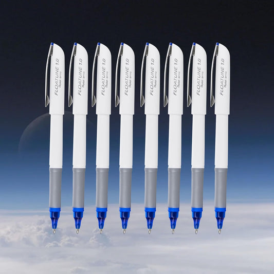 Pentel Floatune Rollerball Pen, (1.0mm), Bold Point, Blue Ink, Pack of 8 (BY110PF8C)
