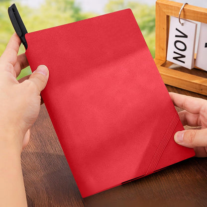 Faux Leather Notebook Journal - 200 Pages Lined Vegan Leather Journal for Writing, A5 Soft-Cover Journaling Notebook Gift Set with Pen for Travel, Office, Daily Writing