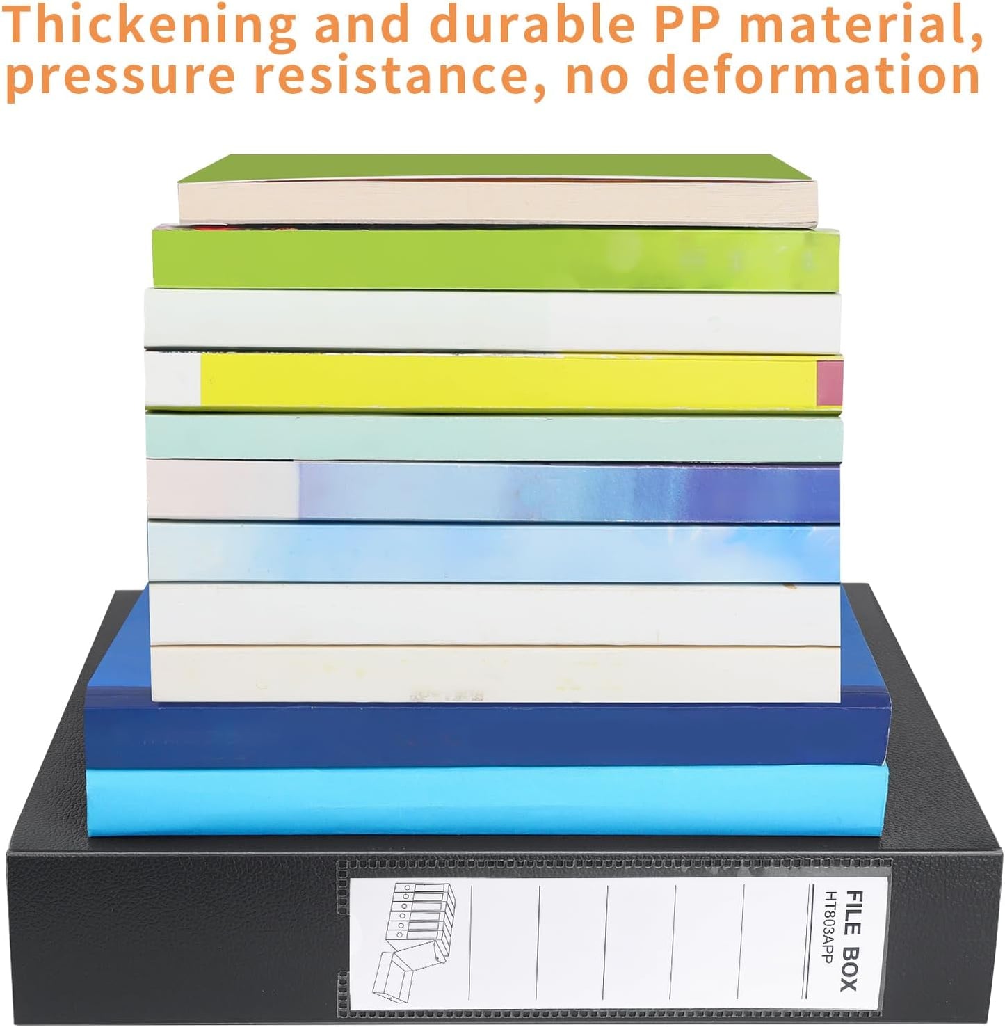 HUA JIE 2 Pack A4 Storage File Boxes Archives Case,65mm Spine,Box File Document Storage Box with Metal Clip for Office School -Black