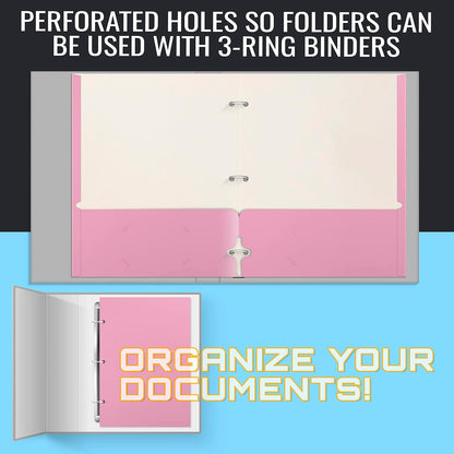 Better Office Products Two Pocket Portfolio Folders, 50-Pack, RED, Letter Size Paper Folders, 50 Pieces, Red