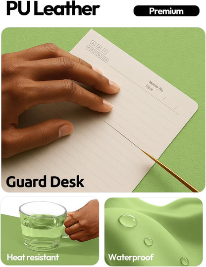 YSAGi Leather Desk Pad Protector, Large Mouse Pad, Non-Slip PU Leather Desk Blotter, Waterproof Writing Pad for Office and Home (31.5" x 15.8", Eggshell) - Colors A