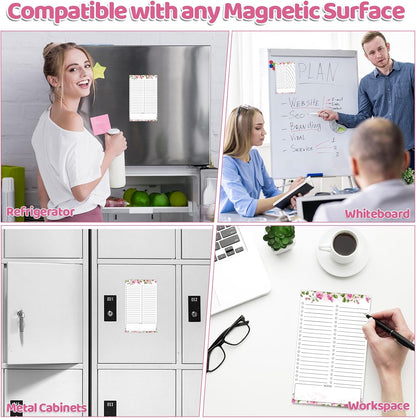 Thboxes 2 Pack Grocery List Magnet Pad for Fridge with Pen Holder, Total 120 Sheets Magnetic Note Pad for Fridge Full Back Magnet Shopping List, To Do List, Memo Notepads, 4.5x7.5(Funny Animal)
