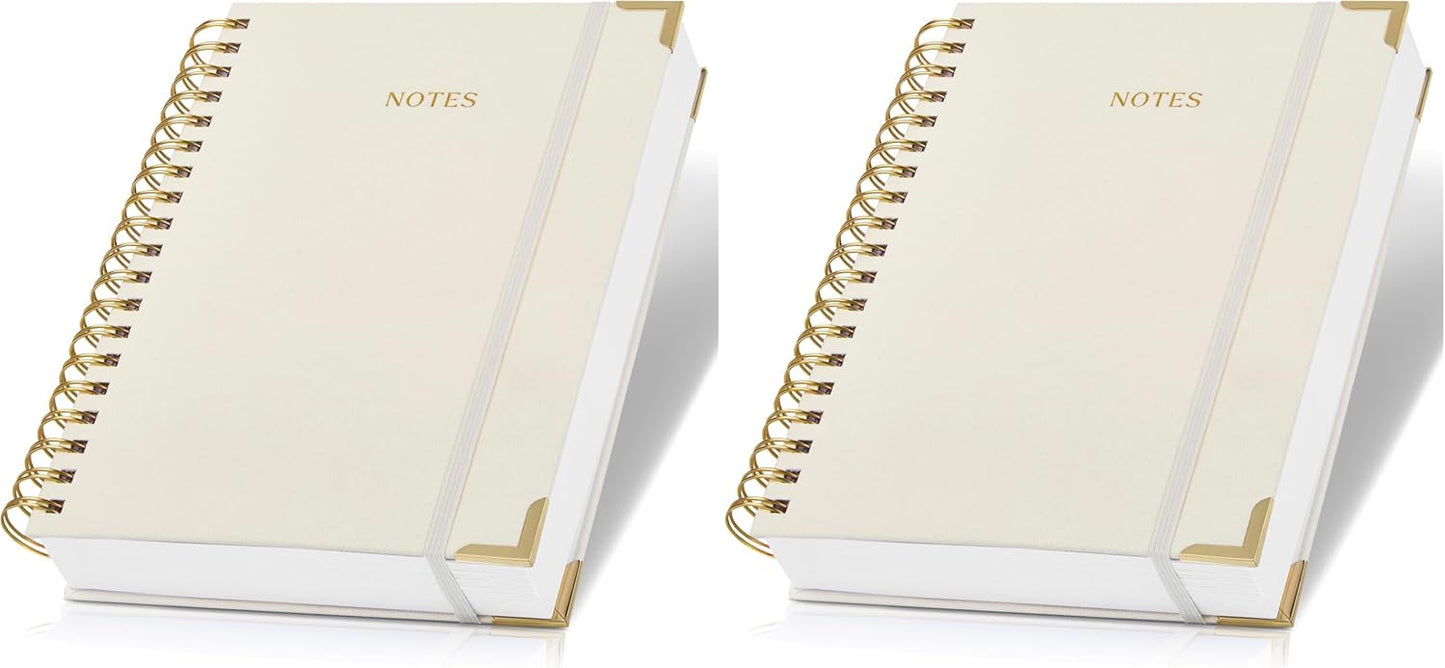 Aesthetic Thick Spiral Notebook Journal For Women in B5 Format - Modern Linen Hardcover College Ruled Note Book With 300 Lined Pages - Perfect For Writing And Staying Organized at Work or School
