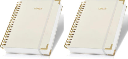 Aesthetic Thick Spiral Notebook Journal For Women in B5 Format - Modern Linen Hardcover College Ruled Note Book With 300 Lined Pages - Perfect For Writing And Staying Organized at Work or School