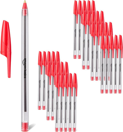 Amazon Basics Ballpoint Pens, Medium Point 1.0mm, Blue Ink, 144-Pack