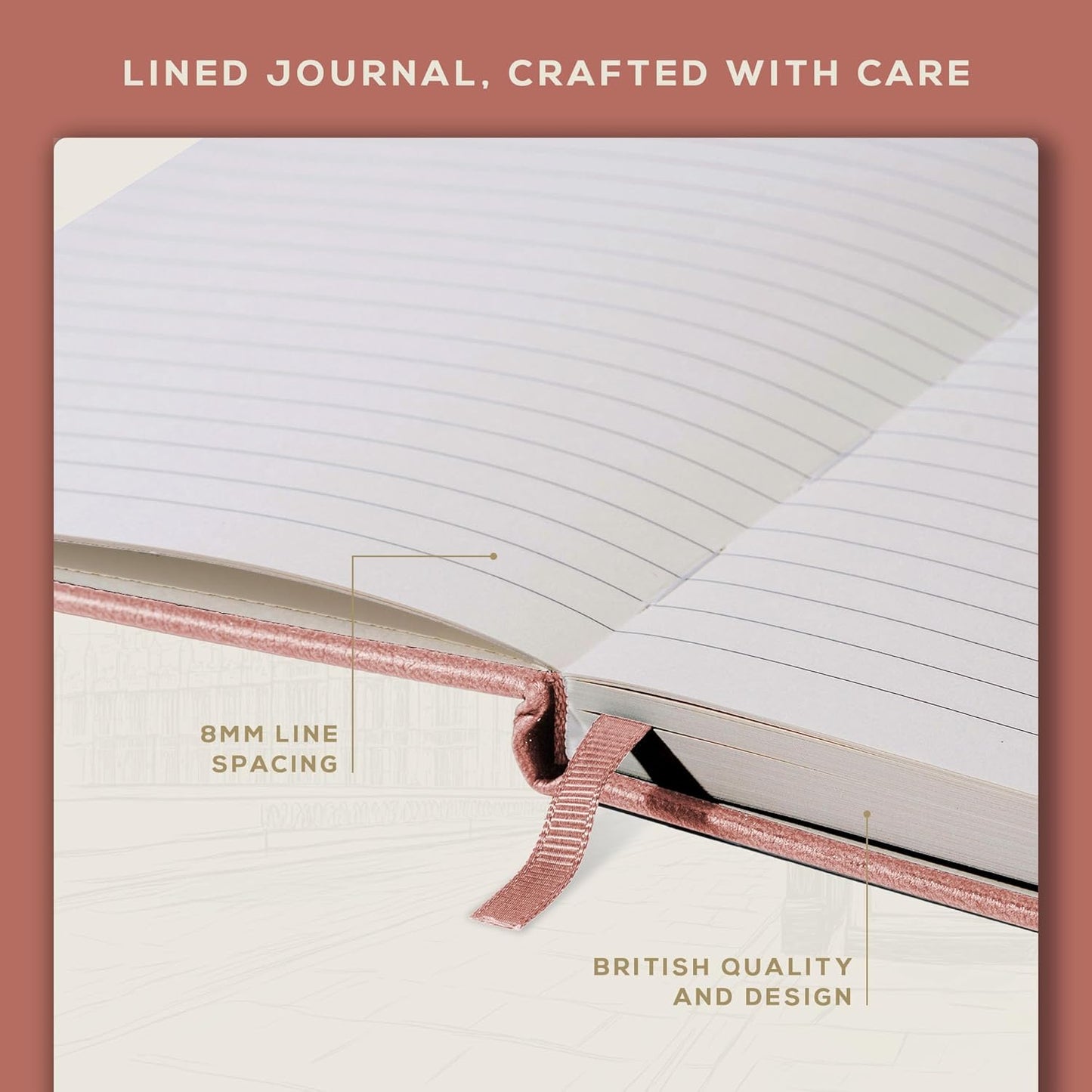 BEECHMORE BOOKS Large Lined Journal Notebook, 8.5" x 11.5" (A4) Hardcover Vegan Leather Executive Diary for Work, Thick 120gsm Paper, Lay-Flat Binding, Gift Box