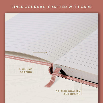 BEECHMORE BOOKS Large Lined Journal Notebook, 8.5" x 11.5" (A4) Hardcover Vegan Leather Executive Diary for Work, Thick 120gsm Paper, Lay-Flat Binding, Gift Box