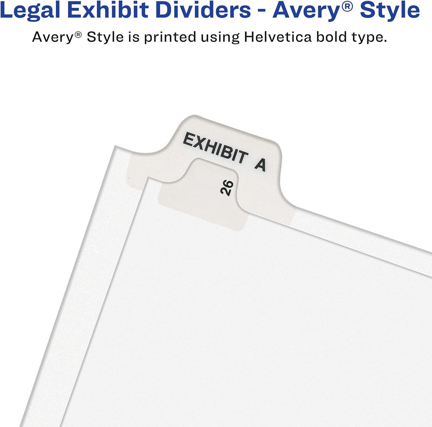 Avery Blank Tab Legal Exhibit Binder Dividers, White Unlaminated Tabs, Letter-Size, Standard Collated 25-Tab Set (11959)