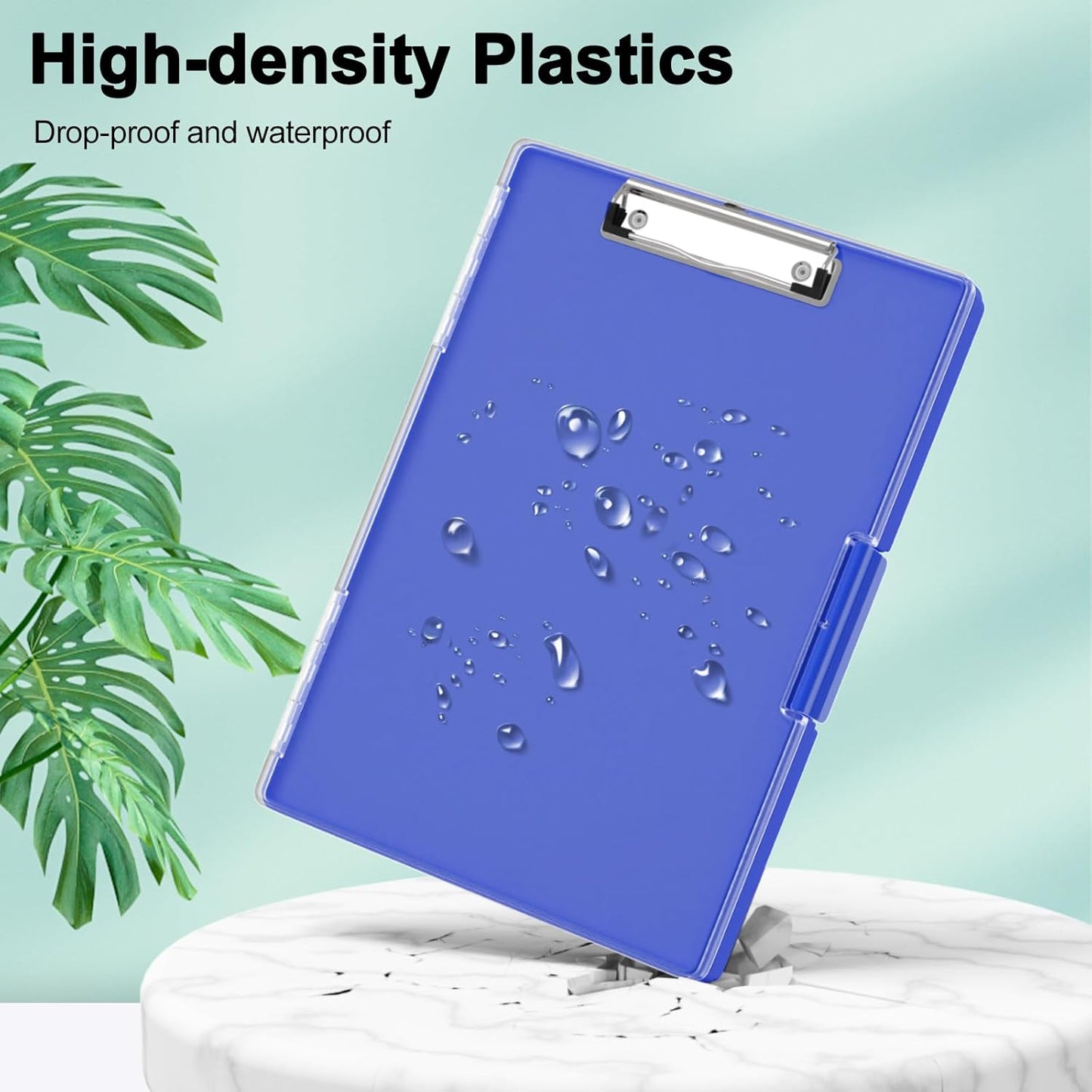 Piasoenc Clipboard with Storage, 8.5 x 11 Clip Boards with 2 Storage Case and A4 Paper Folder, Clear Dry Erase Top Panel, Heavy Duty Plastic, Folio & Side Opening, for Nurses, Teachers, Lawers,Black