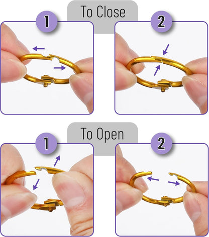 Mr. Pen- Loose Leaf Binder Book Rings, 5 Assorted Sizes (0.6", 1", 1.2", 1.5",2"), 36 Pack, Metal Binder Rings for Index Cards, Keychains, School, Home, Office, Silver