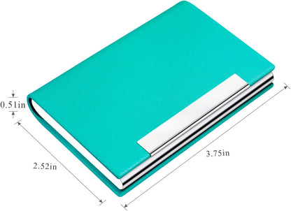 Padike Business Card Holder/ Case Professional PU Leather & Stainless Steel Multi Wallet Credit Card ID Case/Holder for Men & Women. (Black)