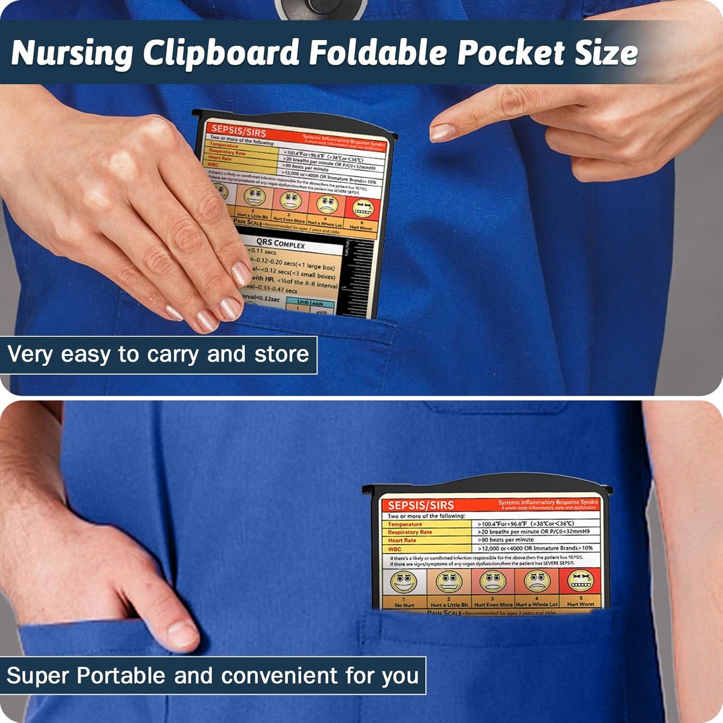 Nursing Clipboard Foldable Clipboard Medical: Edition Cheat Sheets Aluminum 3 Layers Foldable Clipboards Nursing Pocket Size Profile Clip Nurse Clipboards Notepad for Nurses Students and Doctors