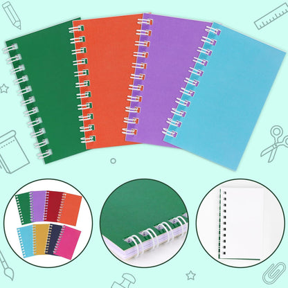Hooqict 24 Pack Small Pocket Notebook Mini Notebooks Bulk Small Spiral Notepads with 8 Colors, Memo Note Pads for Kids, Work, Office, School, 3.9 x 2.4 Inches