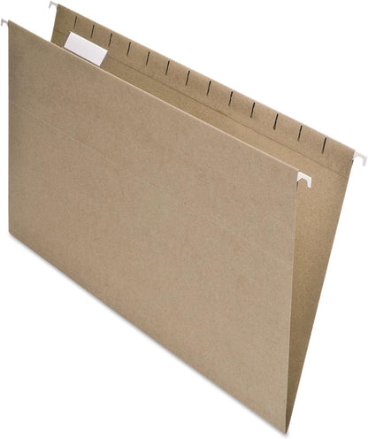EarthWise by Pendaflex 100% Recycled Hanging Folders, Letter Size, 1/5 Cut, Natural, 25 per Box (74542)