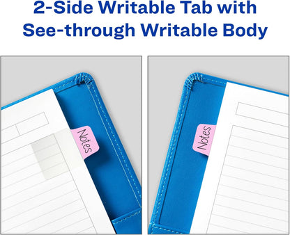 Avery Mini Ultra Tabs, 1" x 1.5", 2-Side Writable, Assorted Pastel Colors, 40 Repositionable Tabs (74761)