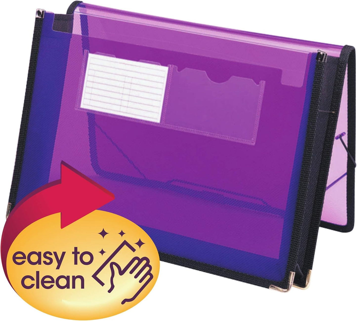 Smead Poly File Wallet with Closure, 2-1/4" Expansion, Flap and Cord, Translucent, Letter Size, Purple (71952)