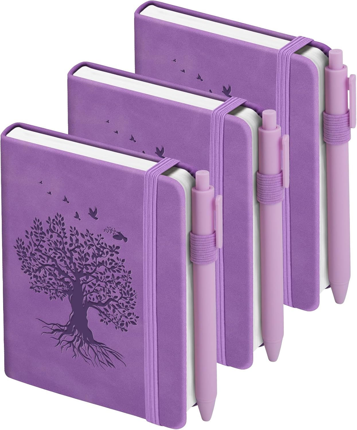 3 Pack Pocket Journaling Notebooks, A6 Small Notebook For Note Taking Journaling Notebooks Journals For Writing Mini Note Pads With Pen Holder 120 Pages 100 GSM Thick Paper(Nude, Brown, Forest Green)