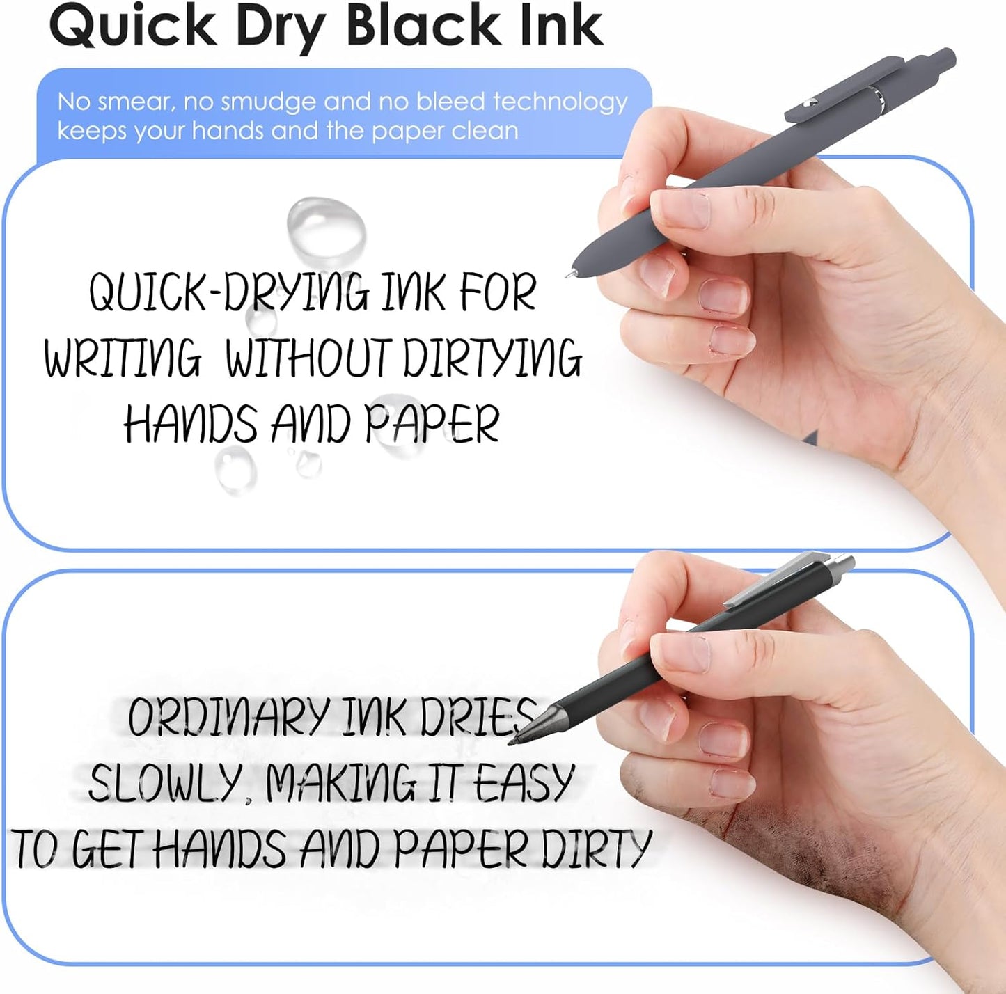 Donyang Gel Pens, 7pcs 0.5mm Black Ink Pens Quick Dry Fine Point Smooth Writing Pens for Journaling Note Taking, Cute Nurse Teacher Work Desk Accessories Office School Supplies Gifts for Women Men