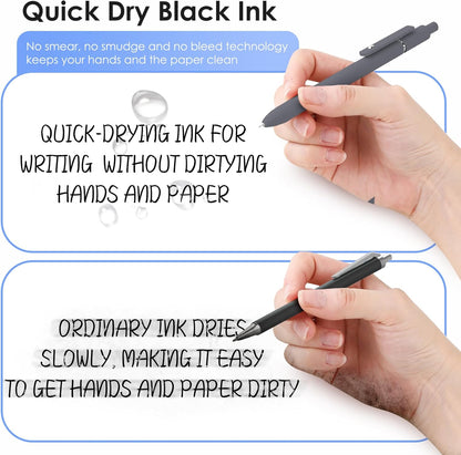 Donyang Gel Pens, 7pcs 0.5mm Black Ink Pens Quick Dry Fine Point Smooth Writing Pens for Journaling Note Taking, Cute Nurse Teacher Work Desk Accessories Office School Supplies Gifts for Women Men