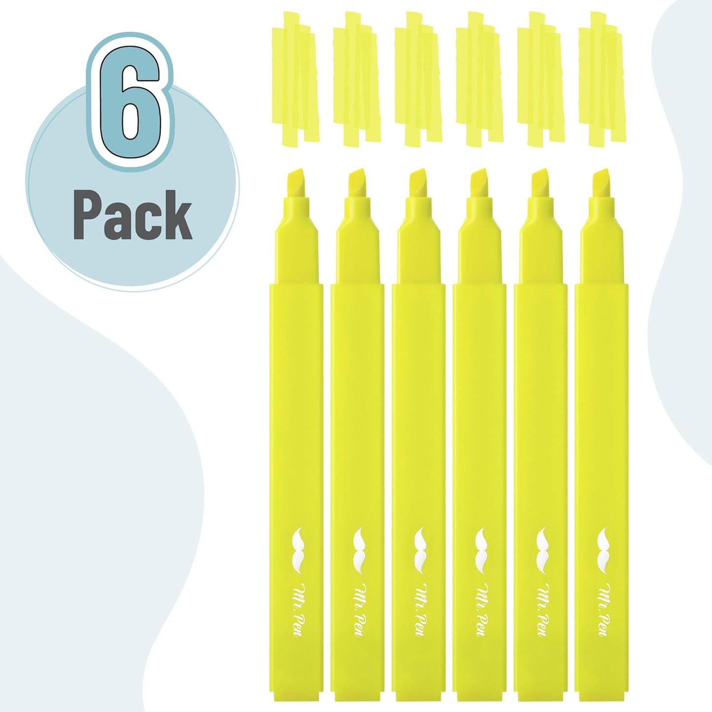 Mr. Pen- Yellow Aesthetic Bible Highlighters No Bleed Through Bulk, 20 pcs, Chisel Tip, Cute Highlighter for Journaling Supplies and School Accessories, Bible Highlighters and Pens No Bleed