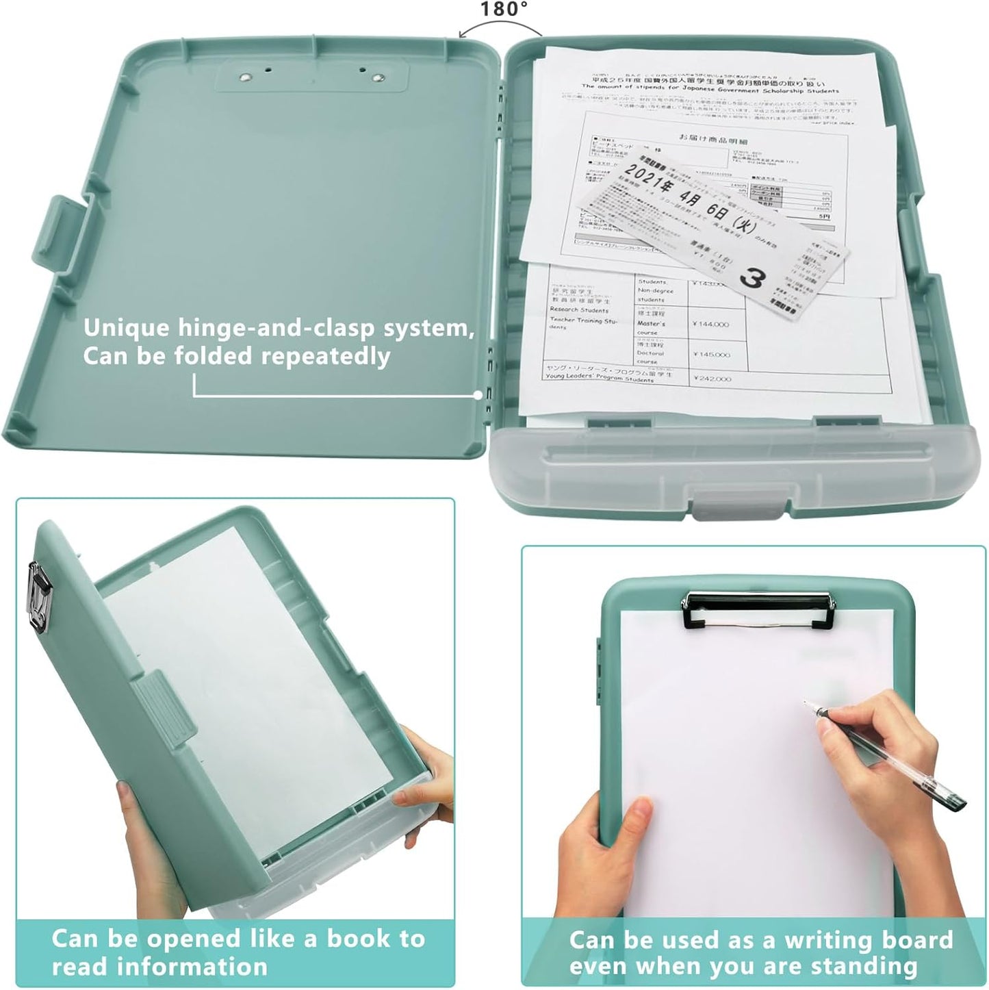 SFLHHDM Purple Clipboard, Clip Boards 8.5x11, Teacher Clipboards with Storage, Plastic Clipboard with Pen Holder, Clipboards Storage for Women Teachers Work, School & Office Supplies
