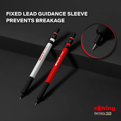 rOtring 500 Mechanical Pencil 0.5mm HB Lead Green hexagonal plastic barrel and non-slip textured metal grip