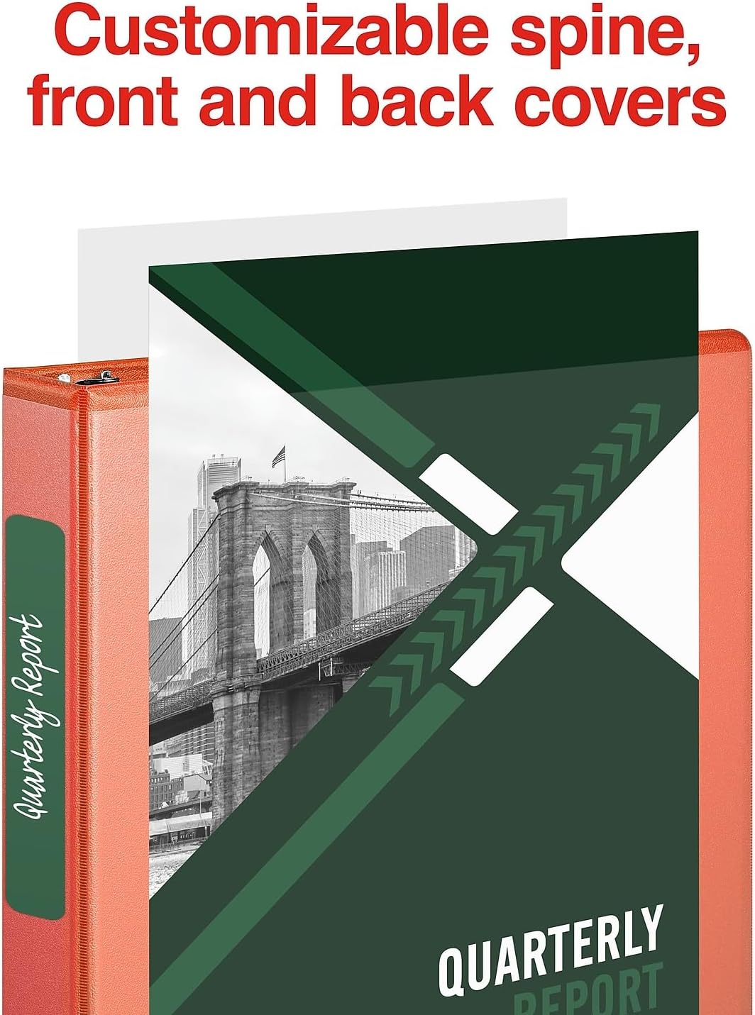 Staples Standard 2-Inch 3-Ring View Binder, Holds Up to 450 Sheets, Orange, Durable Binder for Office & School