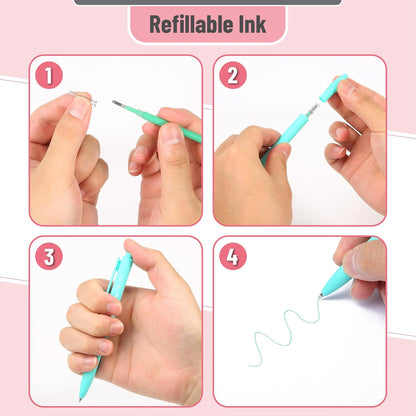 Mr. Pen- Retractable Gel Pens, 12 Pack, Colorful Ink, Fine Point 0.7mm, Fast Dry, Smooth Writing, Cute Pens for Drawing, Writing Planner and School Supplies