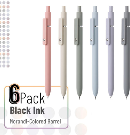 Mr. Pen- Retractable Gel Pens, 12 Pack, Morandi and Vintage Barrels, Fast Dry, Black Gel Pens Fine Point 0.5mm, Aesthetic Pens for Journaling
