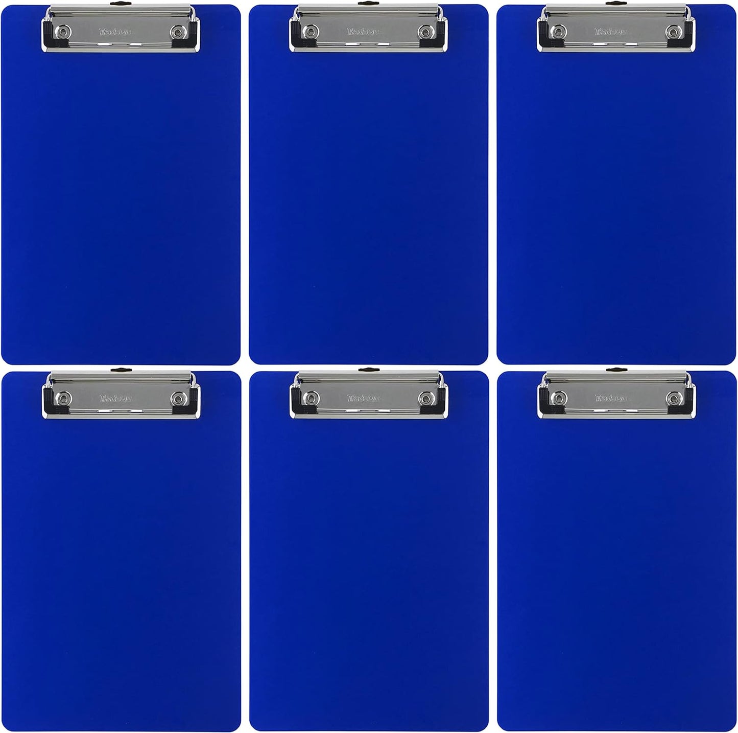 Trade Quest Memo Clipboard 6'' x 9'' Low Profile Clip Plastic (6-Pack) (Dark Blue)