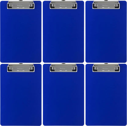 Trade Quest Memo Clipboard 6'' x 9'' Low Profile Clip Plastic (6-Pack) (Dark Blue)