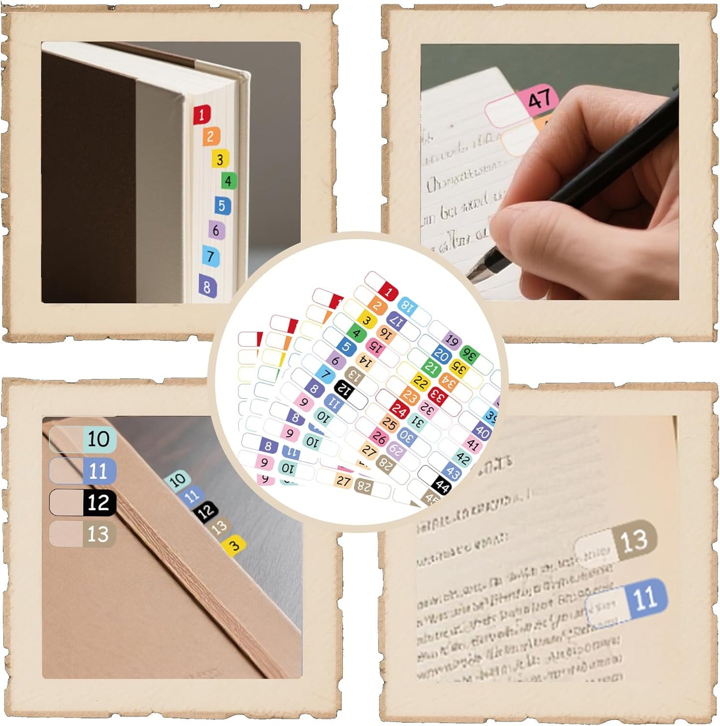 Number Index Labels Multicolor Alphabet Tabs 1-50 Tab Dividers Stickers for 3 Ring Binders Notebook Classify Files Contents Page Address Book Folder (1-50)