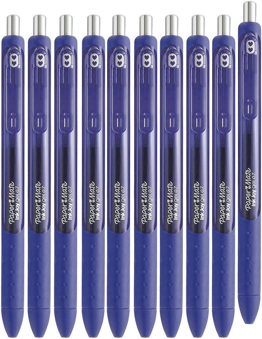 Paper Mate InkJoy Retractable Gel Pen, 0.7mm, Medium Point, 10-Count (Purple)