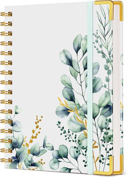 Cute Spiral Notebook Journal for Women, 200 Pages Lined Notebooks 8.5” x 11”, A4 Large Hardcover Spiral Journals with 100 GSM Thick Paper, College Ruled Notebook for Writing Work School, Orange Floral