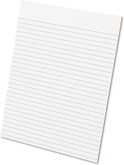 Ampad Evidence Glue Top 8-1/2 x 11 Pads, Wide Rule, White, 50 Sheets Per Pad, 12 Pack (21-112)