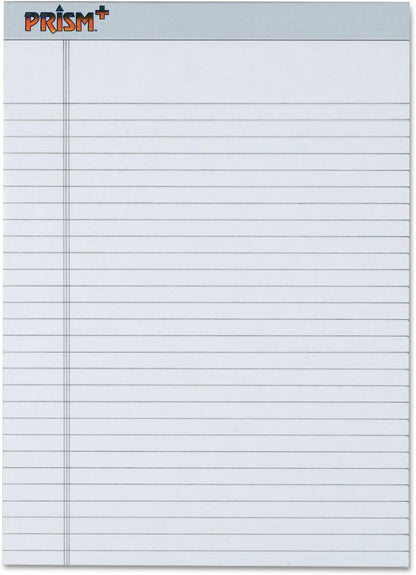 Tops Prism Writing Pads, 8-1/2" x 11-3/4", Legal Rule, Gray, Perforated, 50 Sheets, 12 Pack (63160)