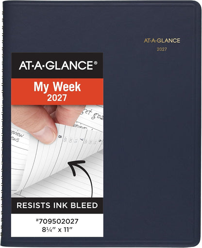 AT-A-GLANCE 2026 Appointment Book Planner, Weekly, 8-1/4" x 11", Large, Black (709500526)