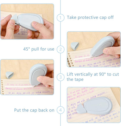 5pcs White Correction Out Tape, 32.81 Feet Cute Correction Tape for Instant Corrections, Easy to Use Applicator for Office and School Supplies (Green)