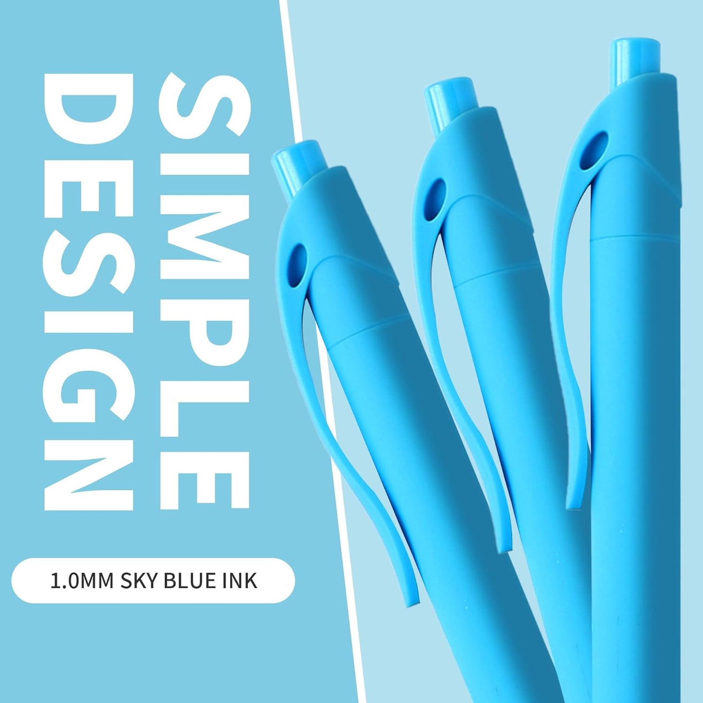 deegtran Pens Bulk, 50 Pack No Bleed Click Pens, Wholesale Retractable Ballpoint Pens, Pen Medium Point, Smooth Ink Pen, 1.0MM Blue Ink