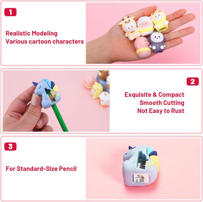 30 Pcs Pencil Sharpener Bulk, Kids Pencil Sharpeners, Handheld Manual Cute Pencil Sharpeners Bulk for Kids, Kawaii School Supplies Stationary for Students Classroom Office