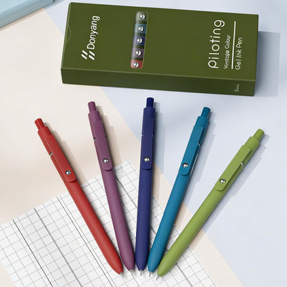 Donyang Gel Pens, 7pcs 0.5mm Black Ink Pens Quick Dry Fine Point Smooth Writing Pens for Journaling Note Taking, Cute Nurse Teacher Work Desk Accessories Office School Supplies Gifts for Women Men