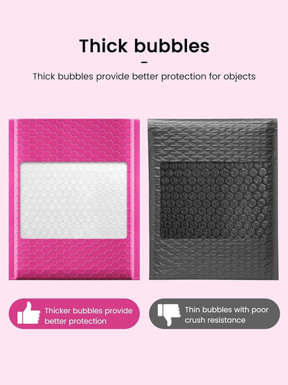 GSSUSA Black Bubble Mailers 4x8 Inches 50 Pack, Usable Size 4X7" Bubble Envelopes for Small Business, Padded Envelope, Shipping Mailers, Packaging Bags, Mailing Envelopes, Shipping Supplies
