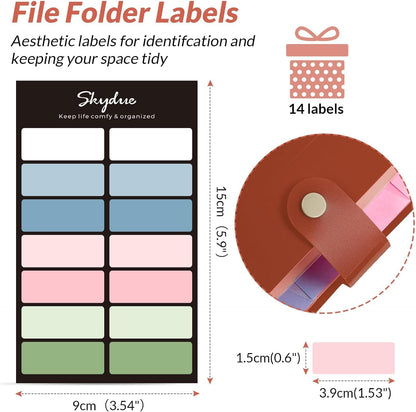 SKYDUE Expanding File Organizer with 8 Pockets, Accordion File Folders with Labels, Portable Document Paper Bill Receipt Organizer, Home College School Office Supplies, Letter Size, Blue