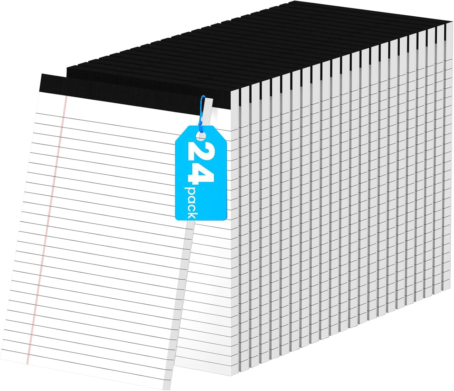 12 Pack Notepads 5x8, Small Legal Pads Narrow College Ruled, 30 Sheets/Pack, Perforated Notebook - White Note Pads for School, Memo, Note Taking, Teacher & Office Supplies, Writing Pads of Paper