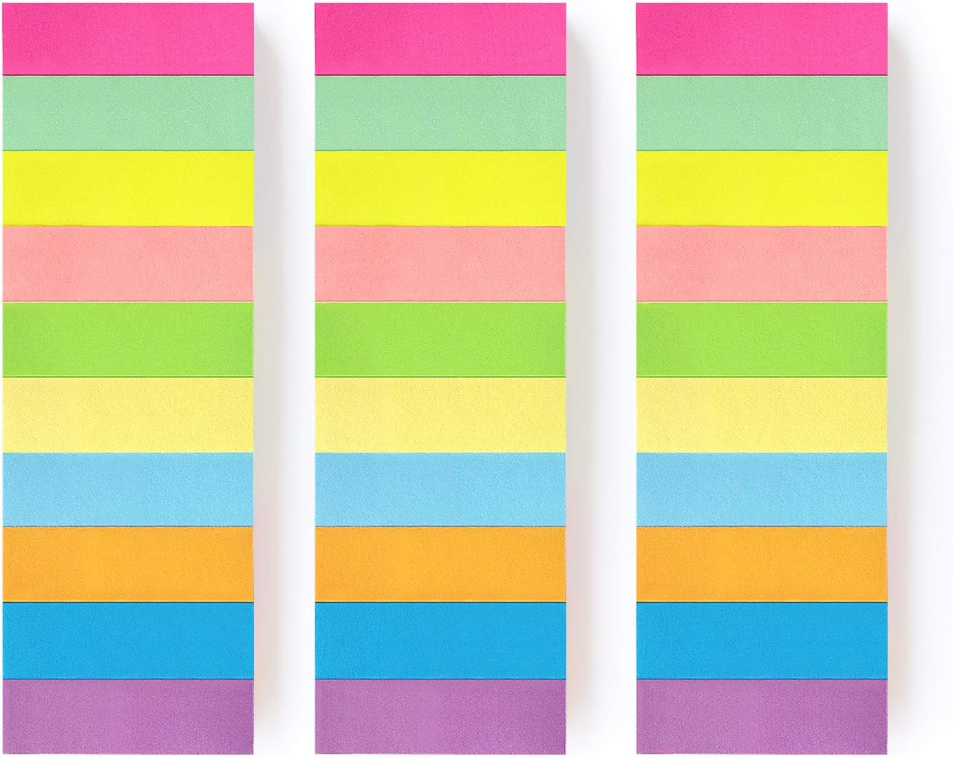 Eastern Wolf 30 Pads 0.5x1.8 Sticky Notes Flags Tabs Page Markers 6 Bright Color Sticky Index Tabs Page Flags 80 Sheet/Pad