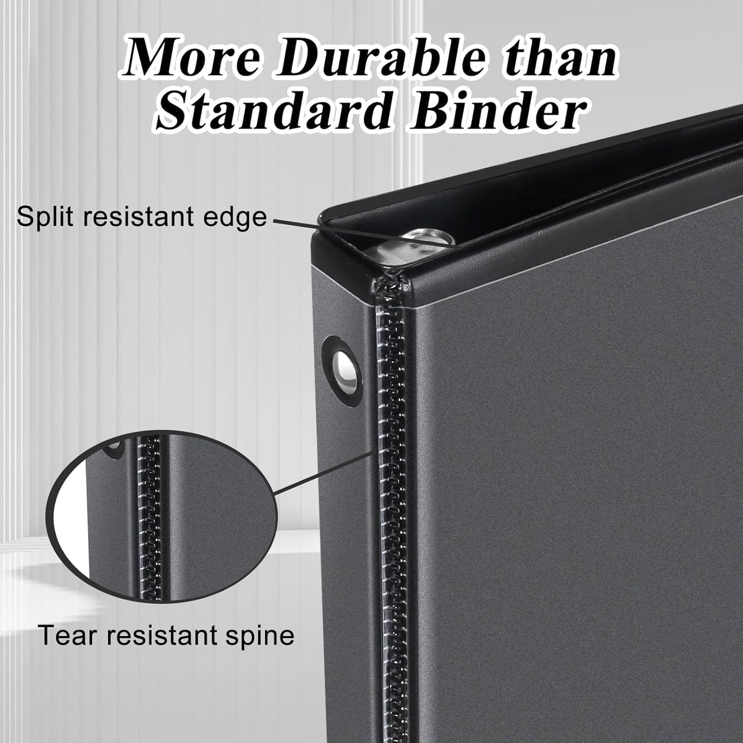 CIXILDTS 0.5-inch Round Ring Binder, Durable 1/2" 3 Ring Binder Fit Letter Size Paper, Presentation View Binders, White,12-Pack
