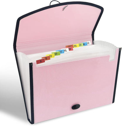 H4D 13-Pocket Accordion File Organizer with Mesh Pocket, Expanding File Folder with Tabs, Expandable Document Organizer for Home Office School, Letter Size, Teal