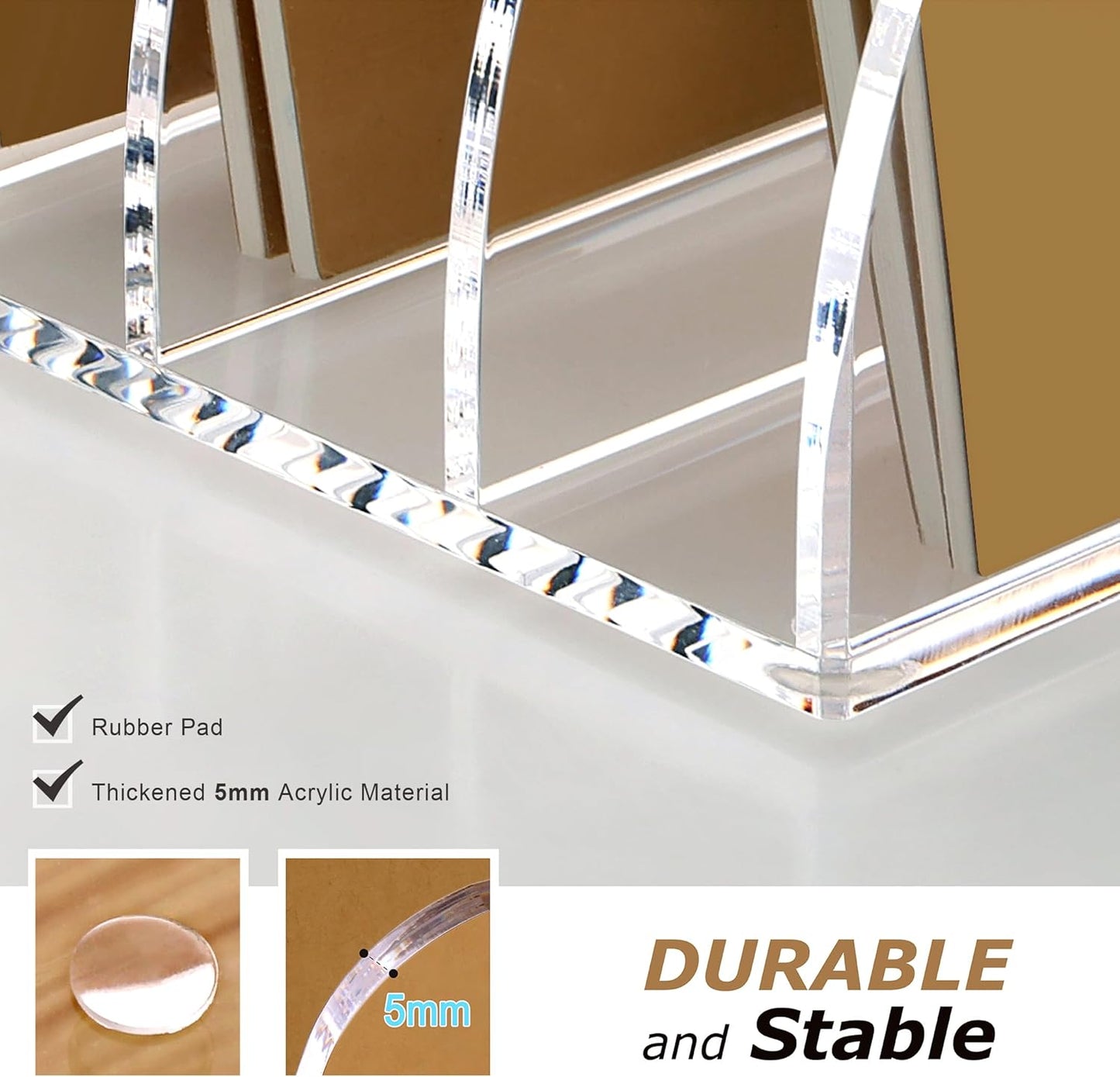 SANRUI 2-Pack Acrylic Magazine File Holder Desk Organizer Magazine Rack, Clear, Vertical File Sorter Holders, 9.45" D x 3.54" W x 10.24" H