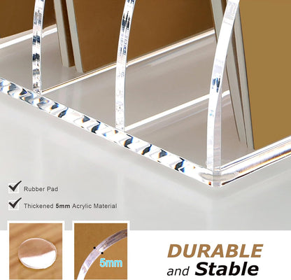 SANRUI 2-Pack Acrylic Magazine File Holder Desk Organizer Magazine Rack, Clear, Vertical File Sorter Holders, 9.45" D x 3.54" W x 10.24" H