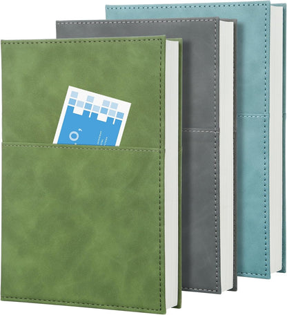 Comix 6 Pack Lined Journal Notebooks for Work, 240 Pages, 5.5"x8.3", Black, Hardcover, A5 Medium College Ruled, Journaling Notebooks for Notes-Taking, Fits for Office School Home